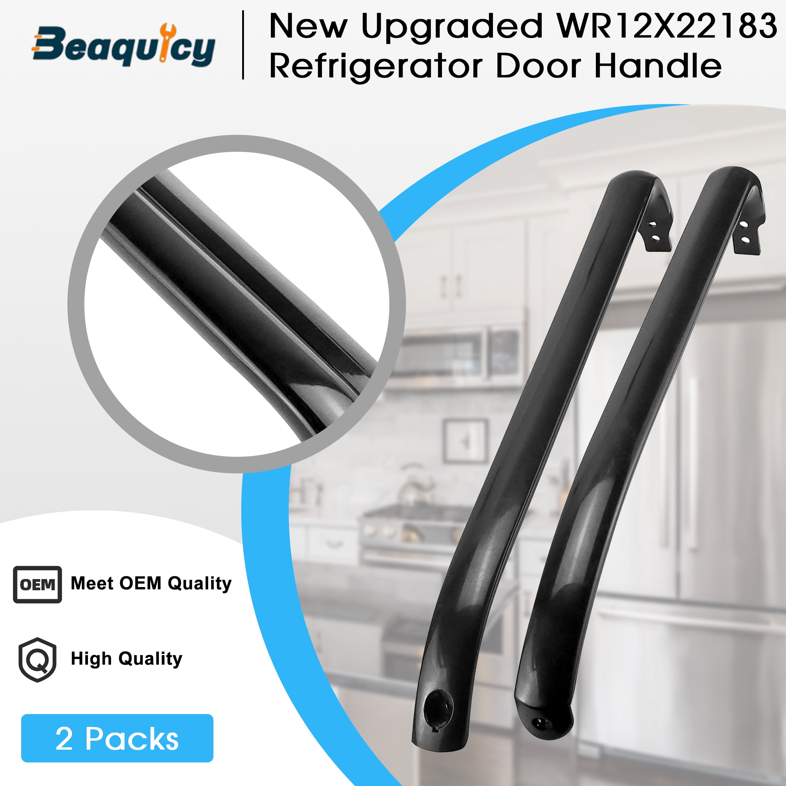 Beaquicy Refrigerator Door Handle for GE WR12X11008 Replacement