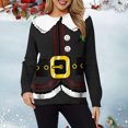 thumbnail image 1 of Qiopertar Mode Femmes Imprimé Col Rond Pull Tops Manches Longues Blouse Confortable Chandail en Molleton Offres de la Semaine Liquidation Moins de 5$ jusqu'à 90 % de Réduction, 1 of 3