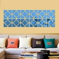 thumbnail image 2 of Pegatinas de pared con espejo acrílico estéreo en forma de S azul para decoración de fondo de TV de dormitorio, 2 of 2