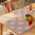 thumbnail image 4 of Brown Palm Tree Placemats Set of 8 Summer Botanical Tropical Tree Place Mats Indoor Wipeable Table Mats Washable Cloth Dining Table Placemats for Kitchen Holiday Party Home Decor 13x19 Inch, 4 of 9