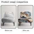 thumbnail image 6 of HELLHERO Marble Texture Elastic Bottom Wear-Resisting Armless Accent Chair Protector Anti-Crease Armless Accent Chair Cover for Armless Chair, 6 of 8