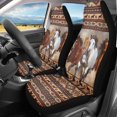 thumbnail image 2 of POLERO Car Decor Auto Interior Front Seat Protector for Sedans and SUV, Breathable Nonslip Polyester Seat Cover Set of 2, Running Horse Print, 2 of 13