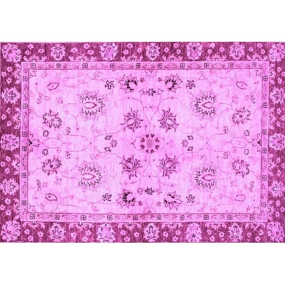 Ahgly Company Indoor Rectangle Oriental Purple Traditional Area Rugs, 5' x 7'