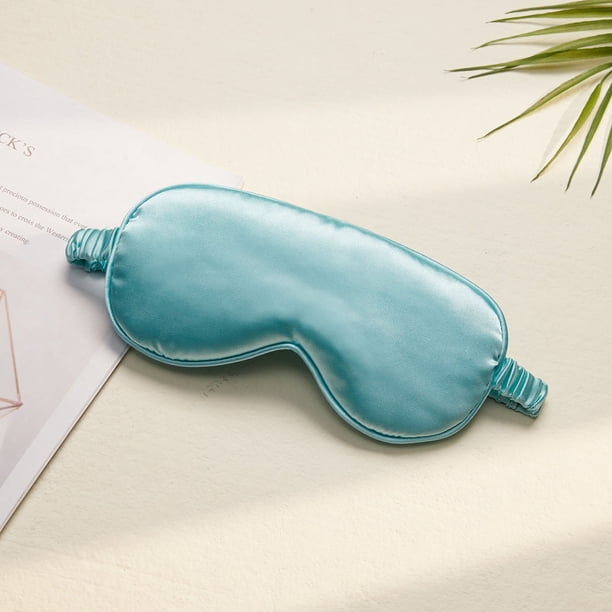 Máscara de ojos para dormir de seda de doble cara, para la pausa del almuerzo, con correa elástica, protección para los ojos para viajes, transpirable