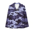 thumbnail image 6 of Feancey Womens Lounge Pajama Sets Camo Print Sleepwear Two Piece Fall Long Sleeve Button Down Shirt and Casual Pants 2 Piece Outfits Pjs Set Limited Time Deal Purple 3XL, 6 of 8