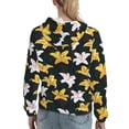thumbnail image 7 of Daiia Lilies Flowers Pattern Women's Fashion Hoodies & Sweatshirts with Kangaroo Pocket Hooded Sweatshirt with Eye-catching Drawstrings-Large, 7 of 7