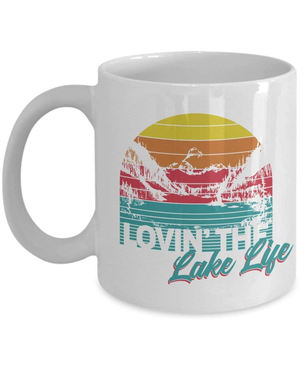 Lovin' The Lake Life Retro Style Coffee & Tea Gift Mug Cup And Lake