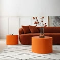 thumbnail image 5 of Nesting Coffee Table Set of 2,  Round Side Tables Accent End Table for Living Room, Apartment, Orange, 5 of 10