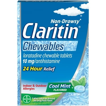 Claritin Allergy Medicine Antihistamine Cool Mint Chewable 24 Ct Walmart Com Claritin Allergy Medicine Antihistamine Cool Mint Chewable 24 Ct Walmart Com