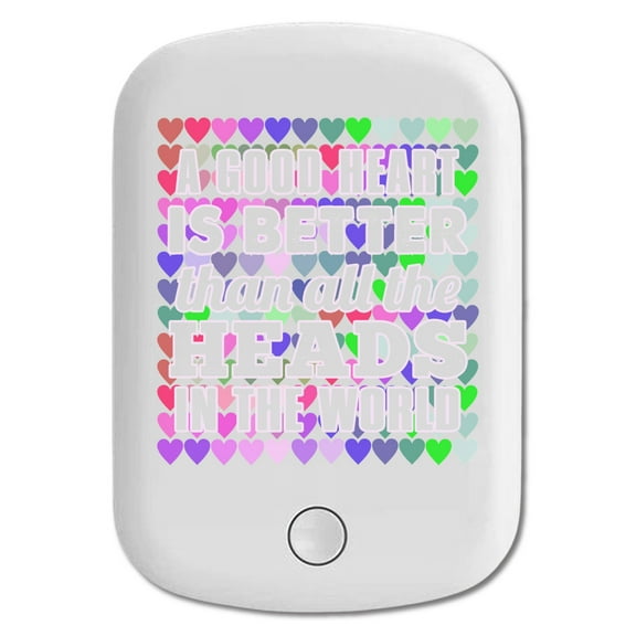 DistinctInk Magnetic Battery Pack, 10000 mAh Wireless Portable Charger with USB-C Cable, Compatible with MagSafe iPhone 14 / 13 / 12 Series - Good Heart Better Than Heads In World