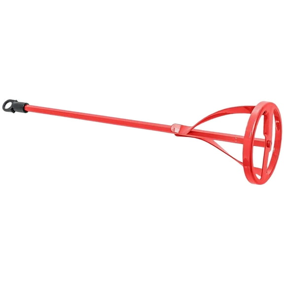 HOMEMAXS Drywall Mud Mixer for Drill with Steel Rod and Red Hexagonal Handle for Efficient Mixing 6.3mm