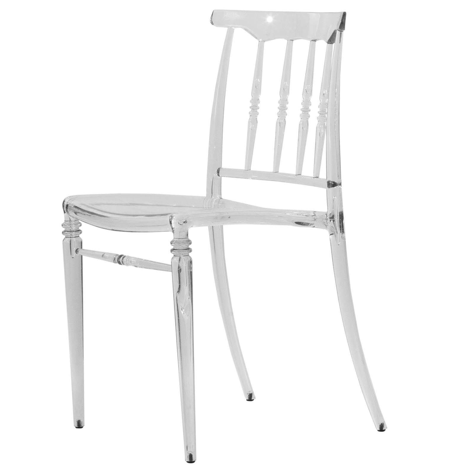 Elegant Spindle Transparent Lucite Dining Chair, Set of 4