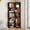 Walnut, variant on Gitawusa White 6-Tier Tall Corner Bookcase, 62.2 Inch Wooden Display Rack with Baffle for Living Room & Home Office Storage