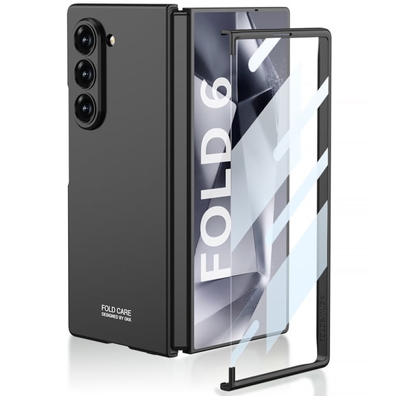 Decase for Samsung Galaxy Z Fold 6 case, Full Body Cover with Built-in Screen Protector, Ultra Slim, Shockproof, Anti-Scratches, Hard PC Protective Phone Case for Galaxy Z Fold 6,Black