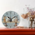 thumbnail image 2 of Rabbits in Row on Balance Beam Round Wall Clock Silent Analog Battery Operated Black Pointer Home Decor 9.84" Diameter, 2 of 11