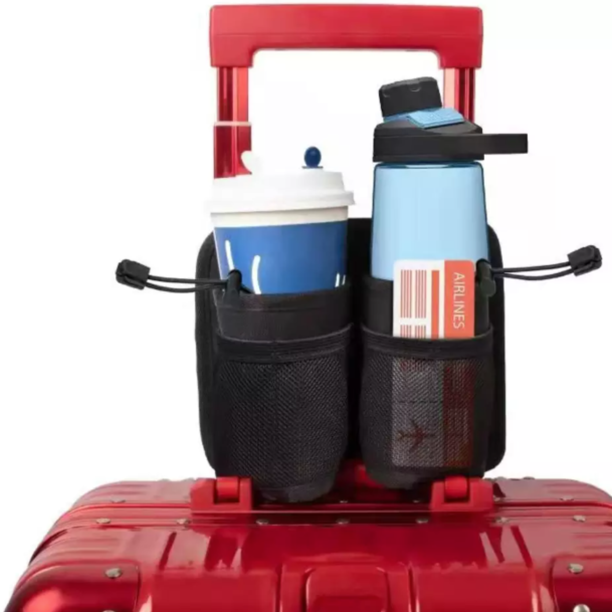 Luggage Cup Holder and Carrier for Carryon and Air Travel