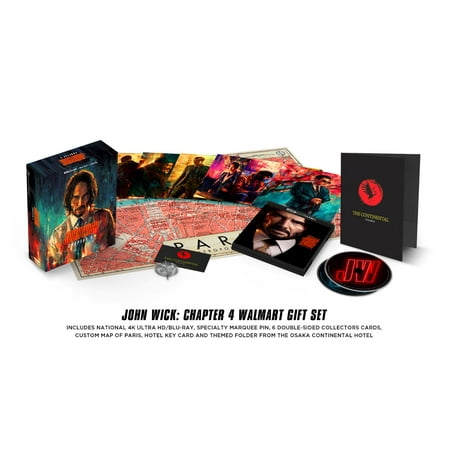 John Wick 4 Limited Edition Collector's Set (Walmart Exclusive) (4K Ultra HD + Blu-Ray + DVD+ Digital Copy) W/Comic-Con Poster