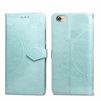 iPhone 6 6S Wallet Cases and Covers, Allytech Slim Premium PU Flip Stand Cover Mandala Embossed Full Body Protection with Card Holder Magnetic Closure for iPhone 6 6S, Green