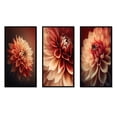 thumbnail image 2 of Designart "Striking Orange Dahlia Bloom III" Floral Dahlia Framed Wall Art Set Of 3 - Orange Dahlia Frame Gallery Set For Office Decor, 2 of 6