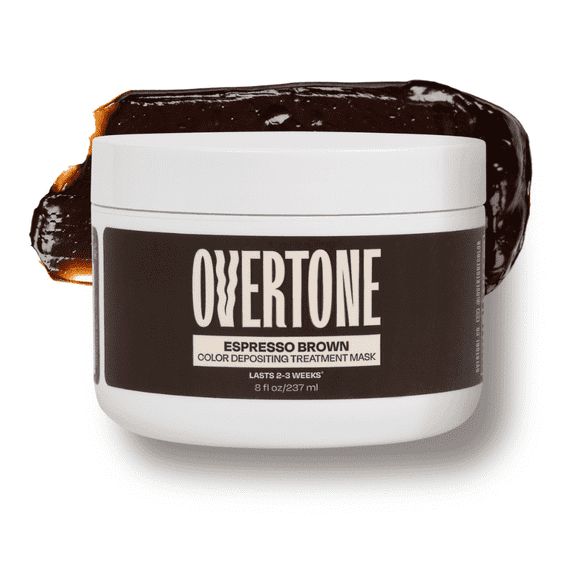 oVertone Color Depositing Semi-Permanent Hair Dye Conditioner - 8 oz For All Hair Types & Color-Treated Hair, Moisturizing Shea Butter & Coconut Oil, Vegan, Cruelty-Free Espresso Brown
