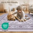 thumbnail image 4 of ODIKA 8'x10' Washable Area Rug Medallion With Scrolling Wisteria Border Vintage Floral Oriental Playful for King Size Bedroom Under Bed, Master Suite, Non-Shedding, Easy Care, 4 of 7