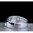 thumbnail image 4 of Men's Seven Stone Diamond Ring, Wavy Row Diamond Engagement Ring, Wide Shank Prong Set Diamond Ring For Men, 2.1 Ct Simulated Diamond, 925 Sterling Silver, 4 of 5