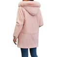 thumbnail image 4 of Kukoosong Women's Waterproof Rain Jacket Outdoor Windproof Zipper Pocket Parka Jacket Winter Warm Windbreaker, 4 of 5