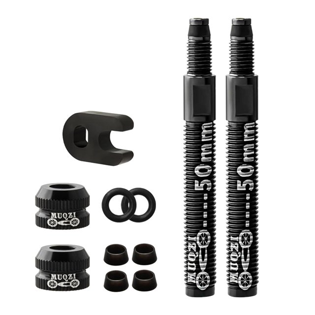 Válvula de bicicleta, diseñada para neumáticos sin cámara, tuerca de vástago de aluminio, llave de núcleo de válvula 2pcs 50mm negro Zulema vástago de válvula sin cámara