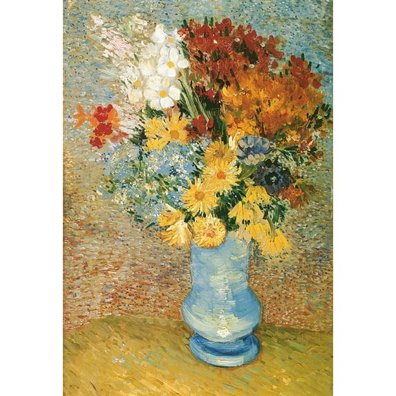Vase With Daisies And Anemones- CANVAS OR FINE PRINT WALL ART PRINT