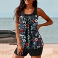 thumbnail image 4 of CALAFEBILA Two Piece Juniors Swimswear Modest Tankini Pleated Summer Floral Print Bathing Suits, 4 of 6