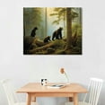thumbnail image 2 of JRXY Bears Play in Forest Broken Tree Wall Art Painting The Picture Print On Canvas Animal Pictures for Home Decor Decoration Gift 20x16in, 2 of 6
