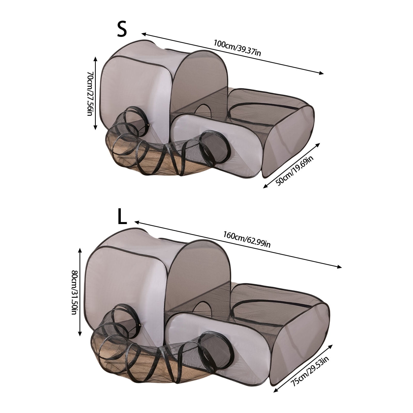 Sunproof Ventilated Cats Playpen Foldable Outdoor Enclosure Shelter With Scratch Resistant Fabric Camping Tunnel House