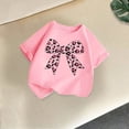 thumbnail image 4 of ZHOGXU Toddler Kids Girls T Shirt Short Sleeve Round Neck Bow Print Comfortable Breathable Fashion Tee Top For Everyday Wear,Pink,12-14 Years, 4 of 5