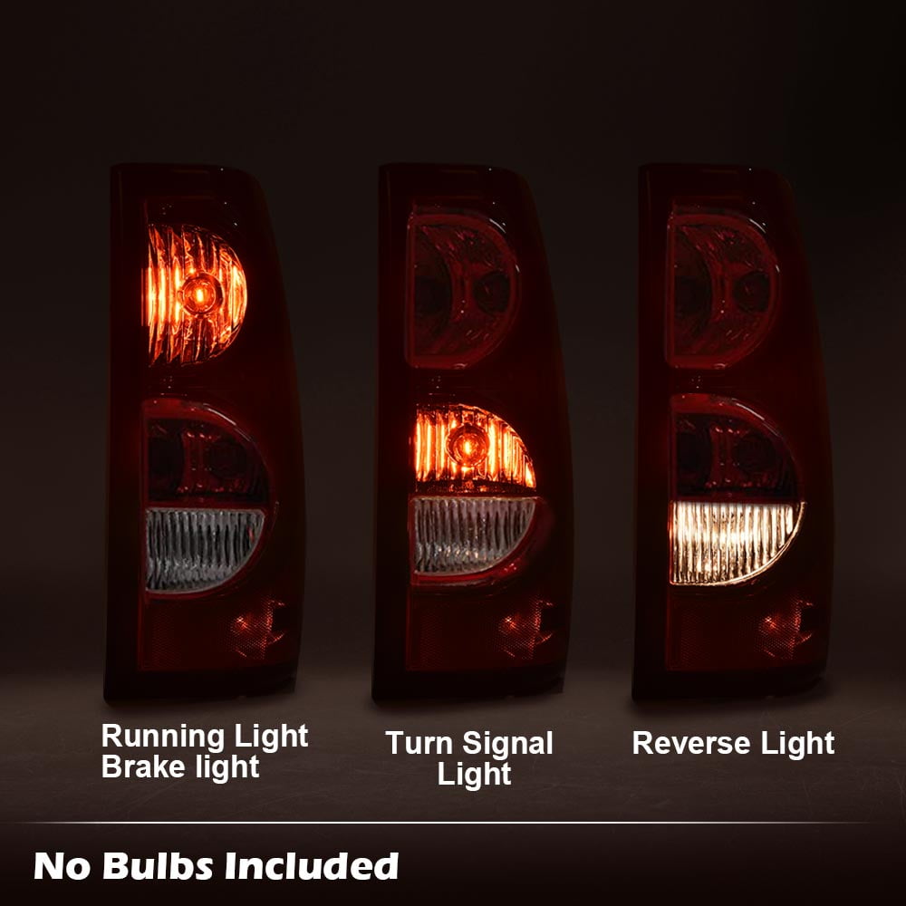 PIT66 Red Tail Lights Fit For 03-06 Chevy Silverado 1500 2500 3500 HD Brake Lamps Pair