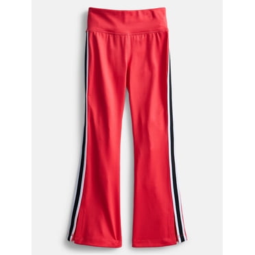 Athletic Works Girls Active Stripe Flare Leggings, Sizes 4-18