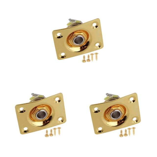 Panel de toma de Audio Wosthever para guitarra eléctrica Gibson TL 1/4 6,35mm montaje cuadrado Type7 NO7