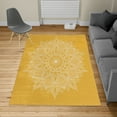 thumbnail image 2 of Mandala Turkish Area Rug, Lotus Inspired Flower Lace Circle Ornate Retro Pattern Eastern Universe Theme, Soft Carpet for Living Room Decor with Distressed Look, 2.6' x 5', Apricot White, by Ambesonne, 2 of 4