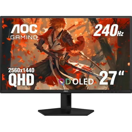 Restored AOC - 27 Q27G41ZDF QD-OLED, QHD, 240hz, G-Sync Compatible, .03ms, Gaming Monitor - Black (Refurbished)