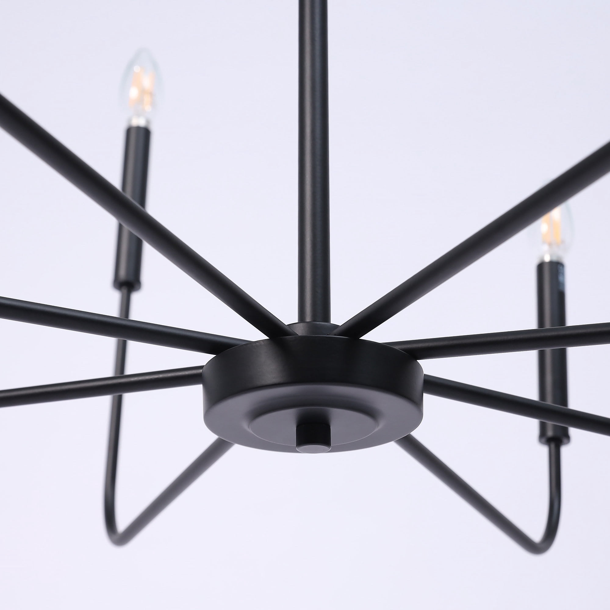 LNC Askrlessi 8-Light Matte Black Modern/Contemporary Led Chandelier