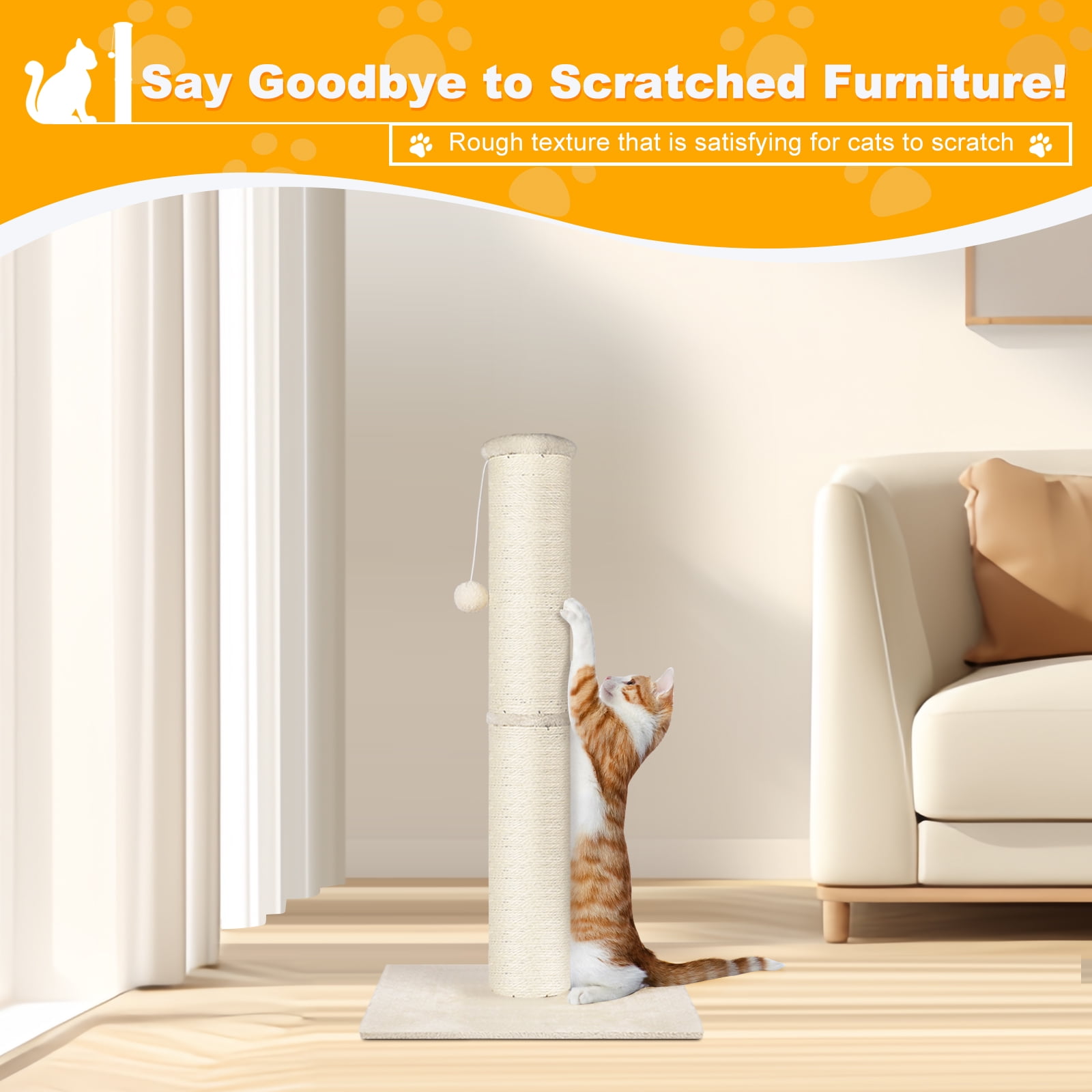 cat scratching post 34 inch mid