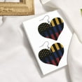 thumbnail image 4 of America Venezuelan Flag Leather Heart Earrings Dangle For Women Love Earrings Lightweight, 4 of 6