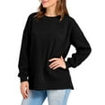 thumbnail image 6 of Sweatshirts for Womens Loose Crewneck Long Sleeve Shirts Fall Casual Outfits Top Solid Color Blouses Pullover 2025 Trendy Fashion Clothings, 6 of 9