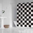 thumbnail image 2 of Black and White Checkered Pattern Shower Curtain 84"x72" ,Bathroom Decorative Shower Curtains Set with 12 Hooks,Modern Waterproof Washable Shower Curtain, 2 of 6