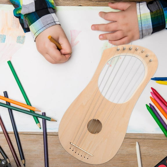 HOMEMAXS DIY Wooden Lyre Harp Kit for Beginners with 7 Strings Quality and Artistic Design 7 Strings