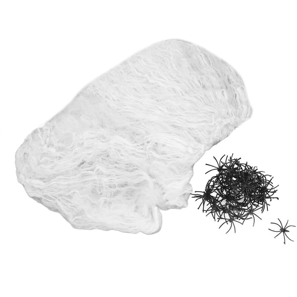 Decoraciones De Tela De Araña De Halloween, Decoración De Tela De Araña Anudada A Mano Fácil De Estirar Con 40 Arañas Falsas Para Decoración De Fiestas Anggrek Otros