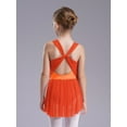 thumbnail image 4 of CHICTRY Kids Girls Ballet Lyrical Dance Leotard Glittery Rhinestones Sleeveless Figure Skating Dress Orange 10, 4 of 7