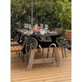 thumbnail image 3 of Outdoor Tablecloth with Umbrella Hole for Patio/Picnic/Party/Camping, Ocean Conch Shell Waterproof Table Cloth Rectangle Table Cover Washable, Black Coastal Seahorse Coral Yellow Bows (60"x 102"), 3 of 9