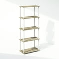 thumbnail image 5 of Furinno Turn-N-Tube 5-Tier Multipurpose Compact Display Rack, Shelving Unit, Bookcase, Sonoma Oak/White, 5 of 6
