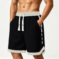 thumbnail image 2 of BELTNOV Men's Casual Loose Basketball Shorts Elastic Waist Quick Dry Breathable Running Workout Shorts with Pockets Black, 2 of 9