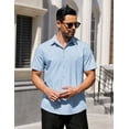 thumbnail image 2 of COOFANDY Men Dress Shirt Summer Evening Regular Fit Polyester Stretchy Button Down Shirts with Chest Pocket, 2 of 11